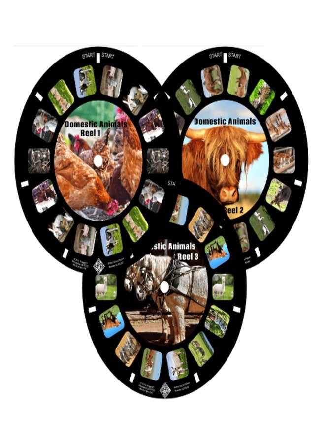 MayKo Farm Animal Reels for Viewfinder, Domestic Animals, Compatible with Viewmaster Classic Viewers. Set of 3 (Reels Only) - Image 1